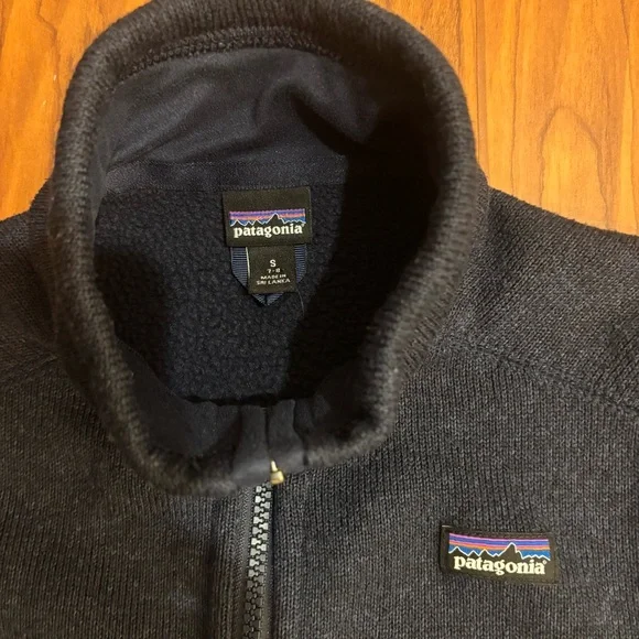 Patagonia Better Sweater Fleece Jacket Kids Small 7-8 Zip-Up Navy Blue